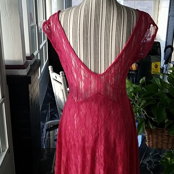 NWOT Lacy Rose Dress with Hankerchief Hem - Picture 5 of 5